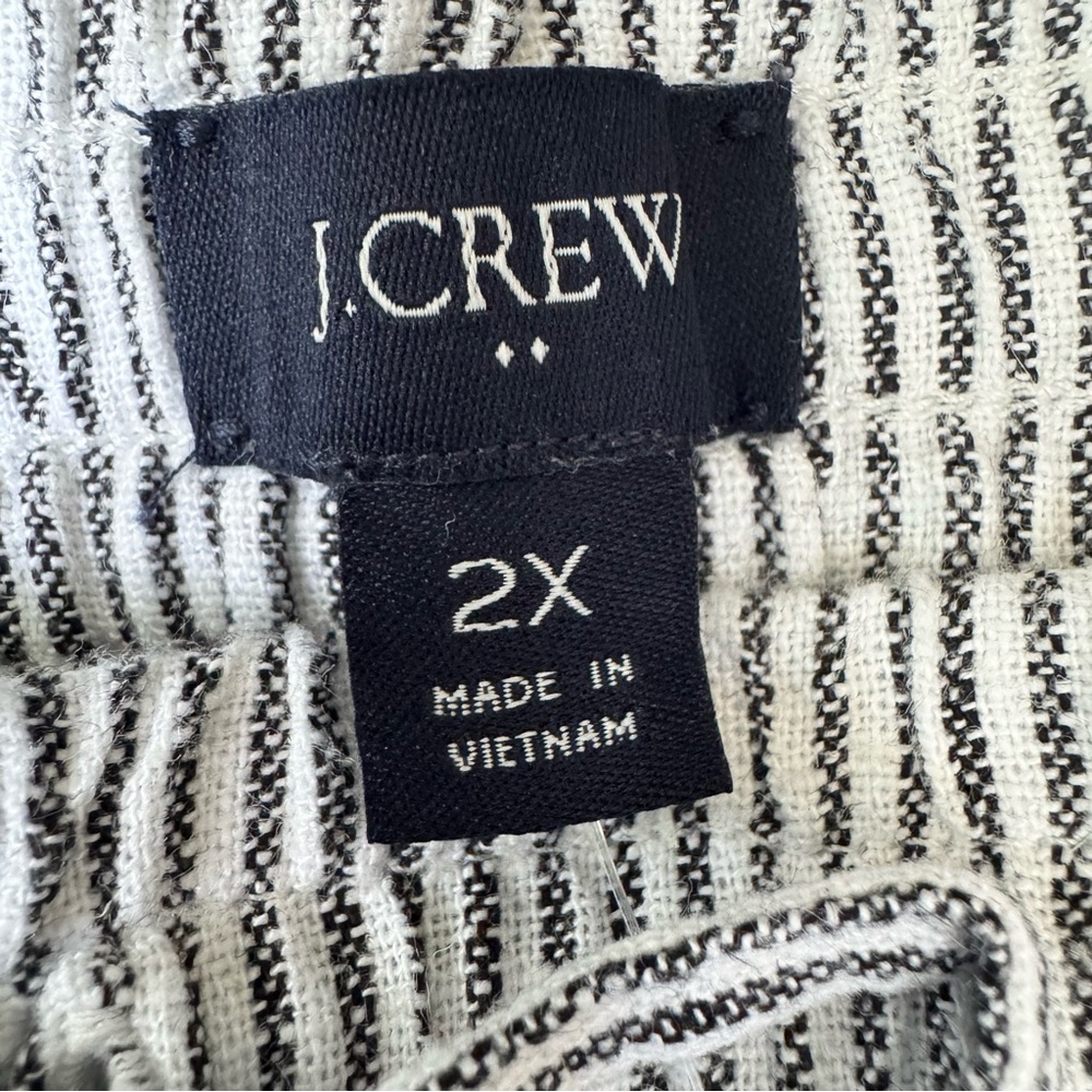 J. Crew Drawstring Linen Black and White Striped Shorts - Picture 8 of 12